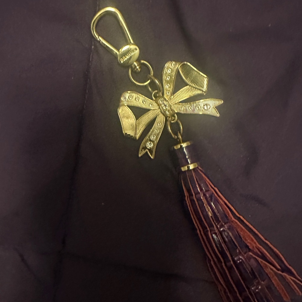 Gold Bow Keychain with Tassel